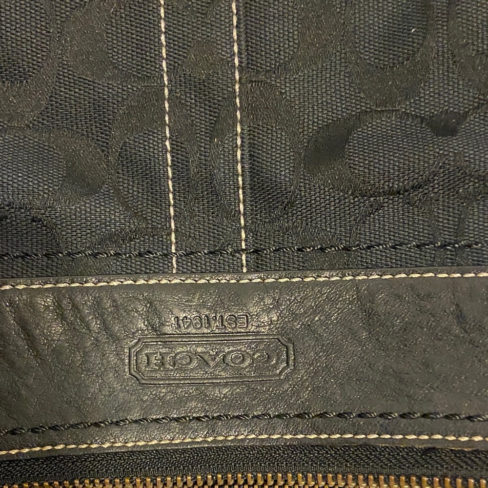 Coach Black signature canvass n Leather Shoulder Bag - Picture 7 of 11